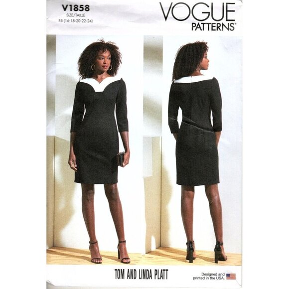 Vogue V1858 Misses 16 to 24 Tom and Linda Platt Dress UNCUT Sewing Pattern - Picture 1 of 2